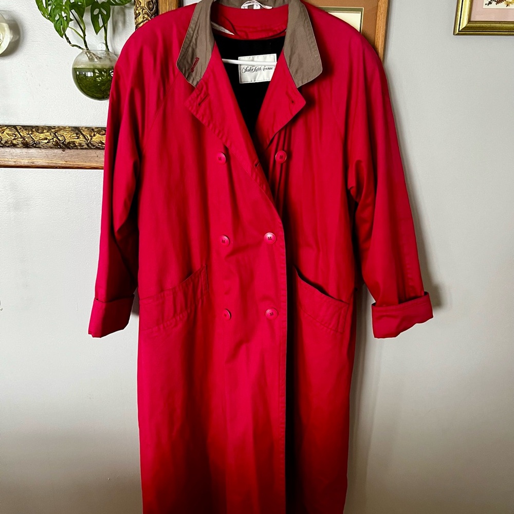 Women's Red Double-Breasted Coat
